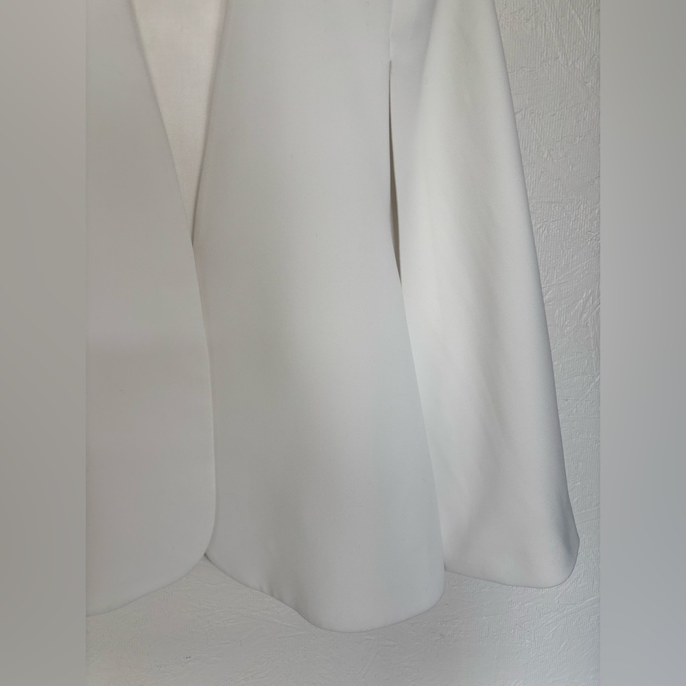 Zara ZW Collection White Cape Blazer Sleeveless Vest Bridal Minimalist - Picture 5 of 15
